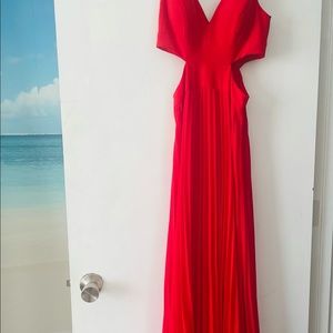 Red social dress